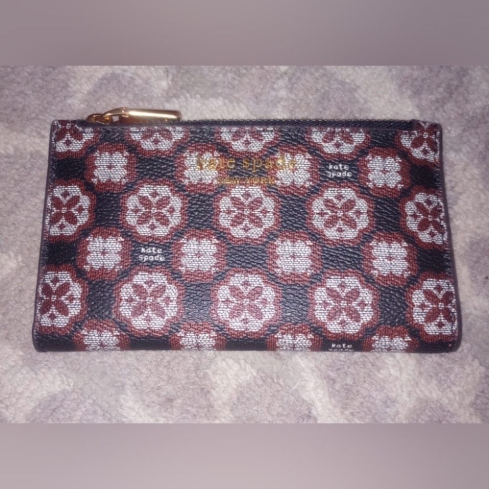Kate Spade Black and Red Floral Wallet